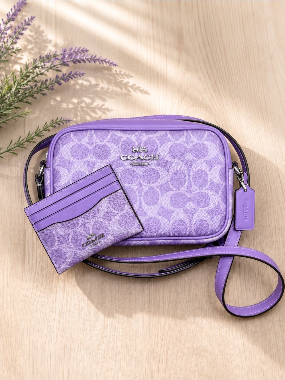 Coach Mini Jamie Camera Crossbody with Card Case | Iris | Lavender | Purple